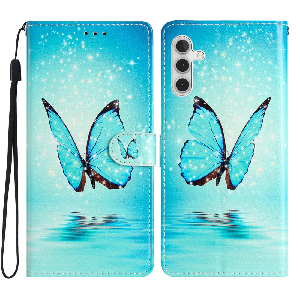 Cover portafoglio Samsung Galaxy A56 farfalle blu