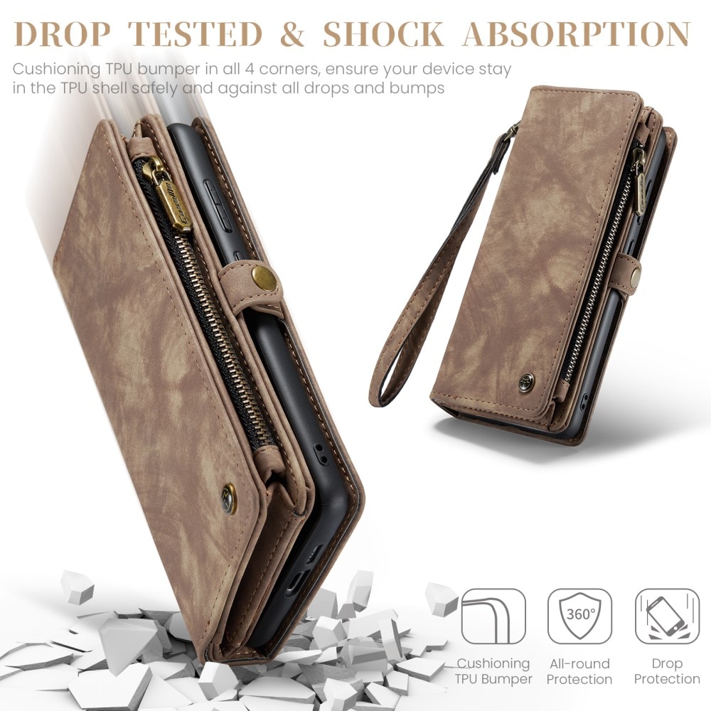 Cover portafoglio Multi-Slot Samsung Galaxy S25 Plus marrone