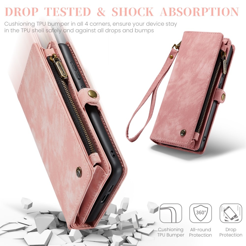 Cover portafoglio Multi-Slot Samsung Galaxy S25 Plus rosa