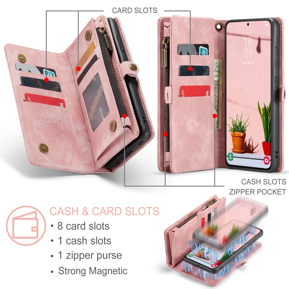 Cover portafoglio Multi-Slot Samsung Galaxy S25 Plus rosa