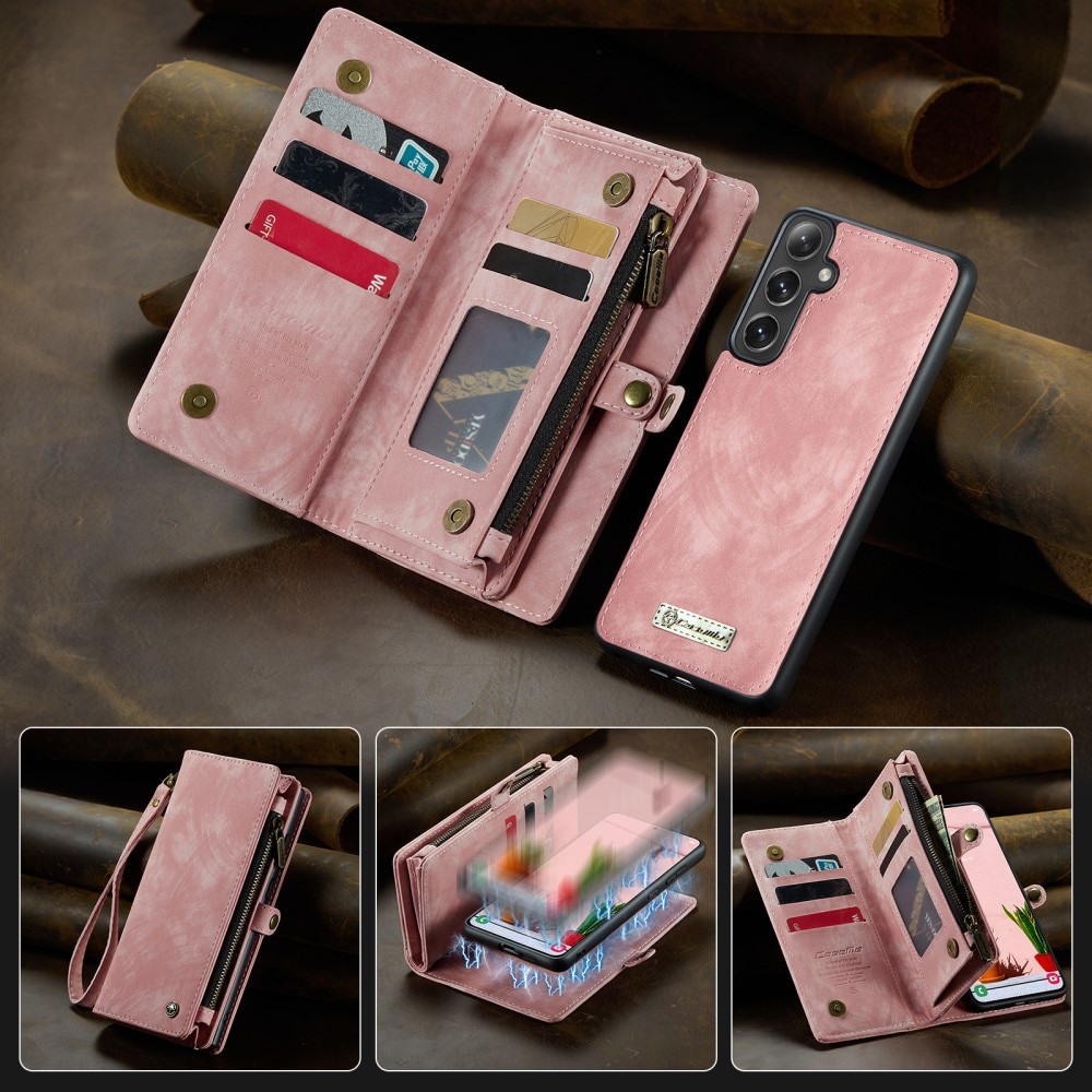 Cover portafoglio Multi-Slot Samsung Galaxy S25 Plus rosa