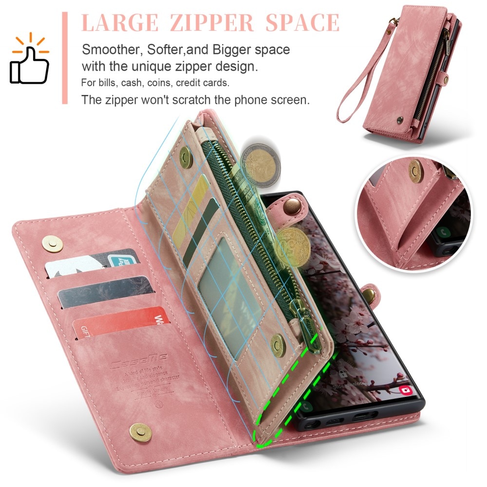 Cover portafoglio Multi-Slot Samsung Galaxy S25 Ultra rosa