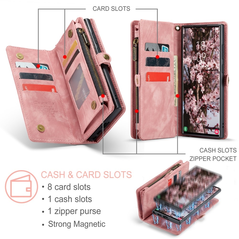 Cover portafoglio Multi-Slot Samsung Galaxy S25 Ultra rosa