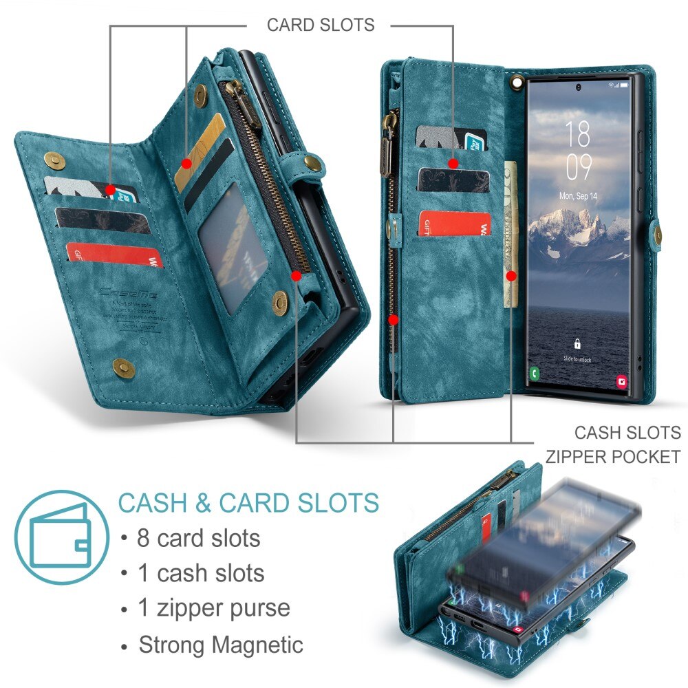 Cover portafoglio Multi-Slot Samsung Galaxy S25 Ultra Blu