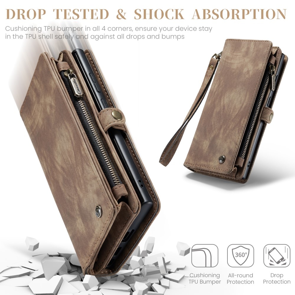 Cover portafoglio Multi-Slot Samsung Galaxy S25 Ultra Marrone