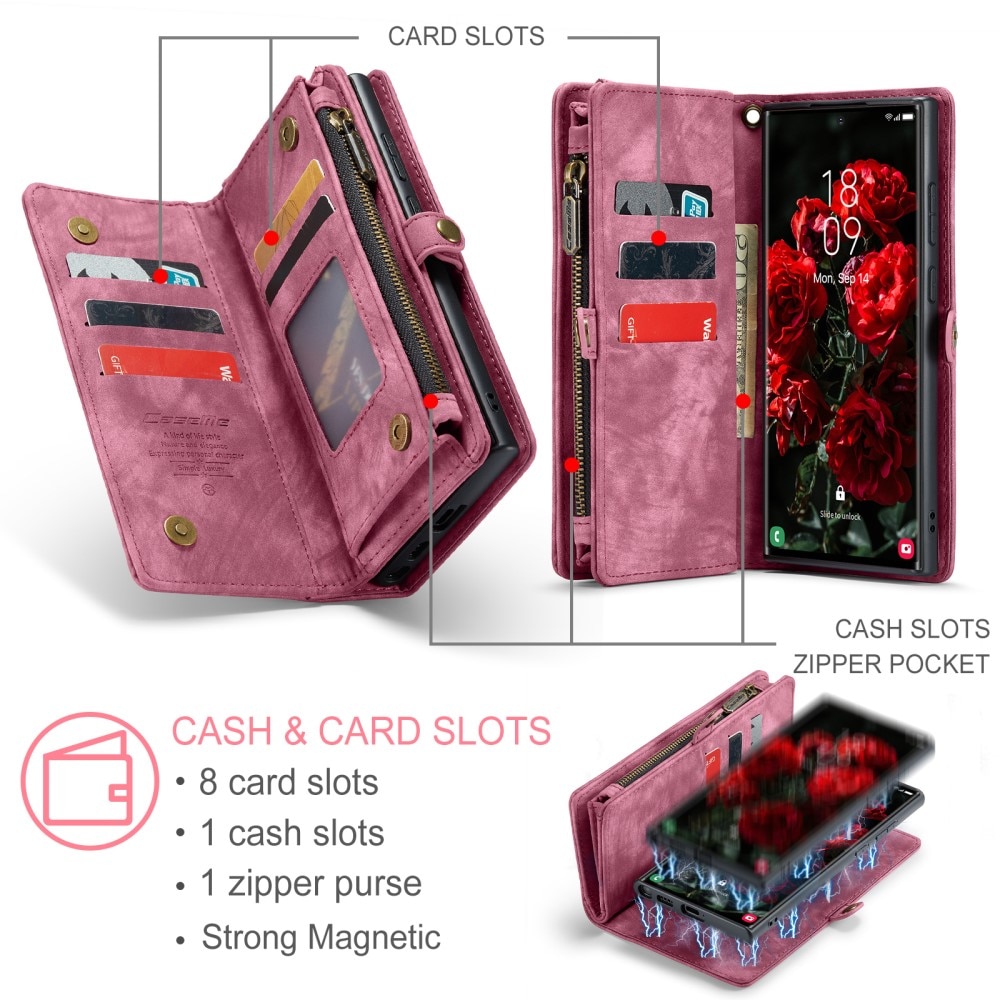 Cover portafoglio Multi-Slot Samsung Galaxy S25 Ultra Rosso