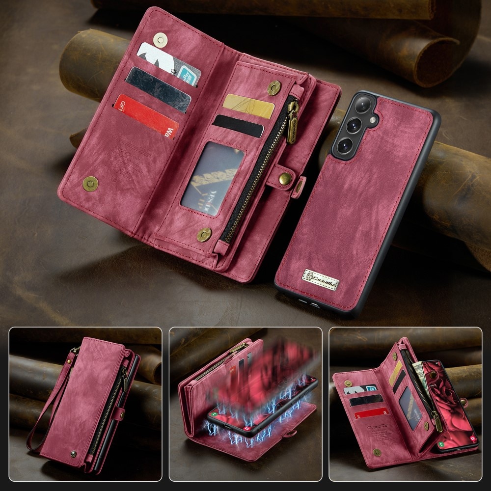 Cover portafoglio Multi-Slot Samsung Galaxy S25 rosso