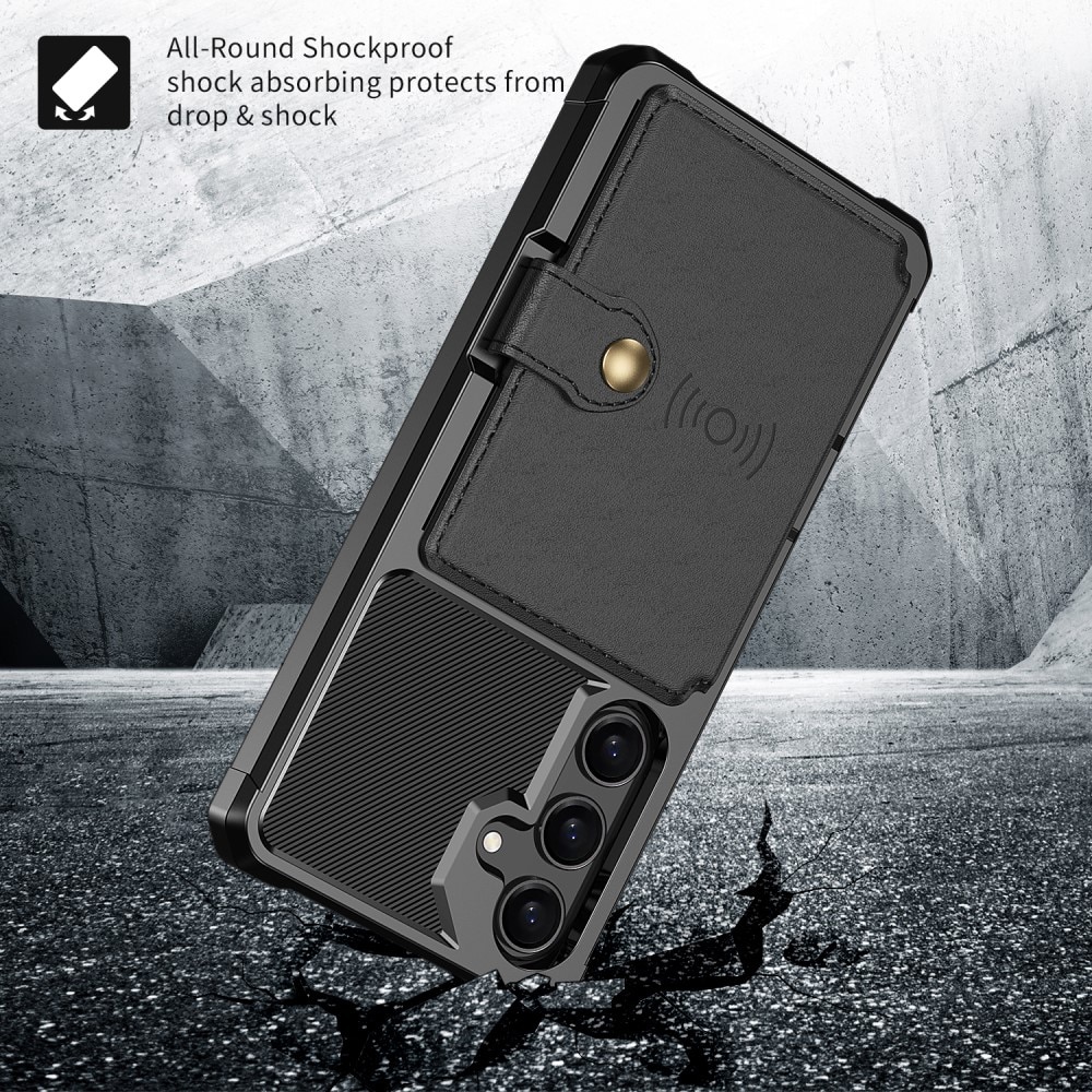 Cover con portacarte Tough Multi-slot Samsung Galaxy S25 Nero