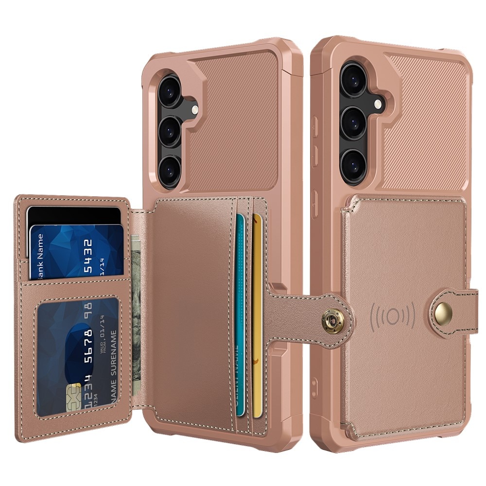 Cover con portacarte Tough Multi-slot Samsung Galaxy S25 Rosa