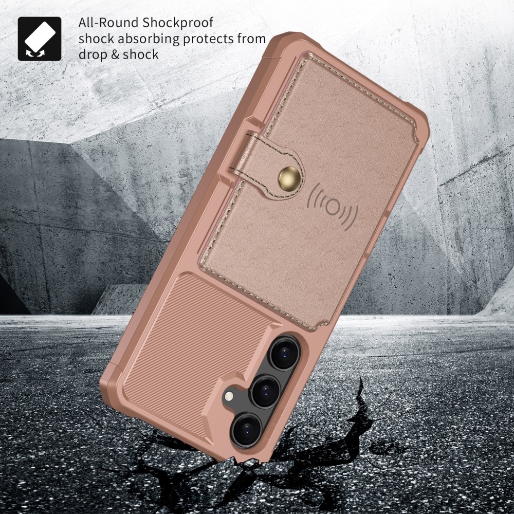 Cover con portacarte Tough Multi-slot Samsung Galaxy S25 Rosa