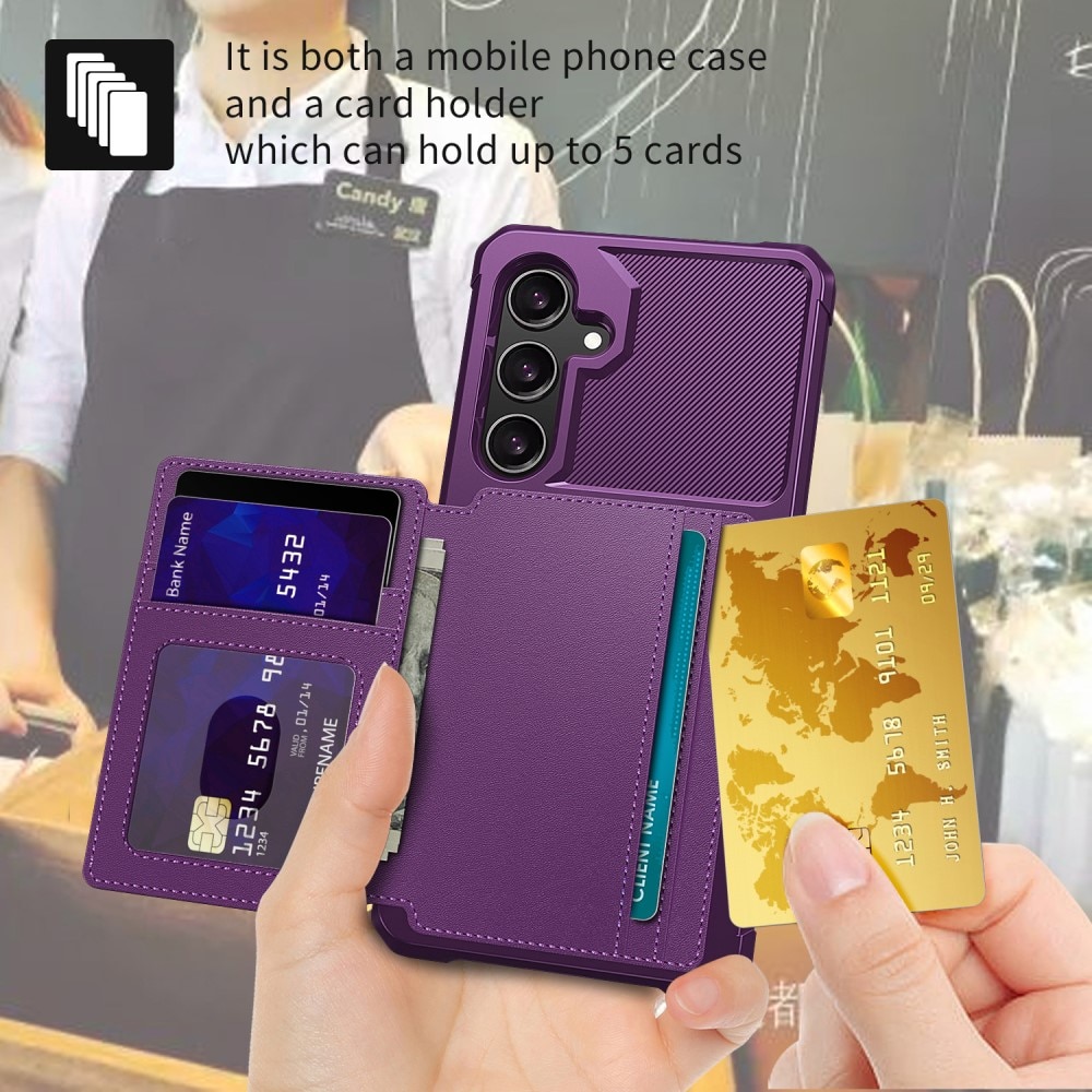 Cover con portacarte Tough Multi-slot Samsung Galaxy S25 Viola