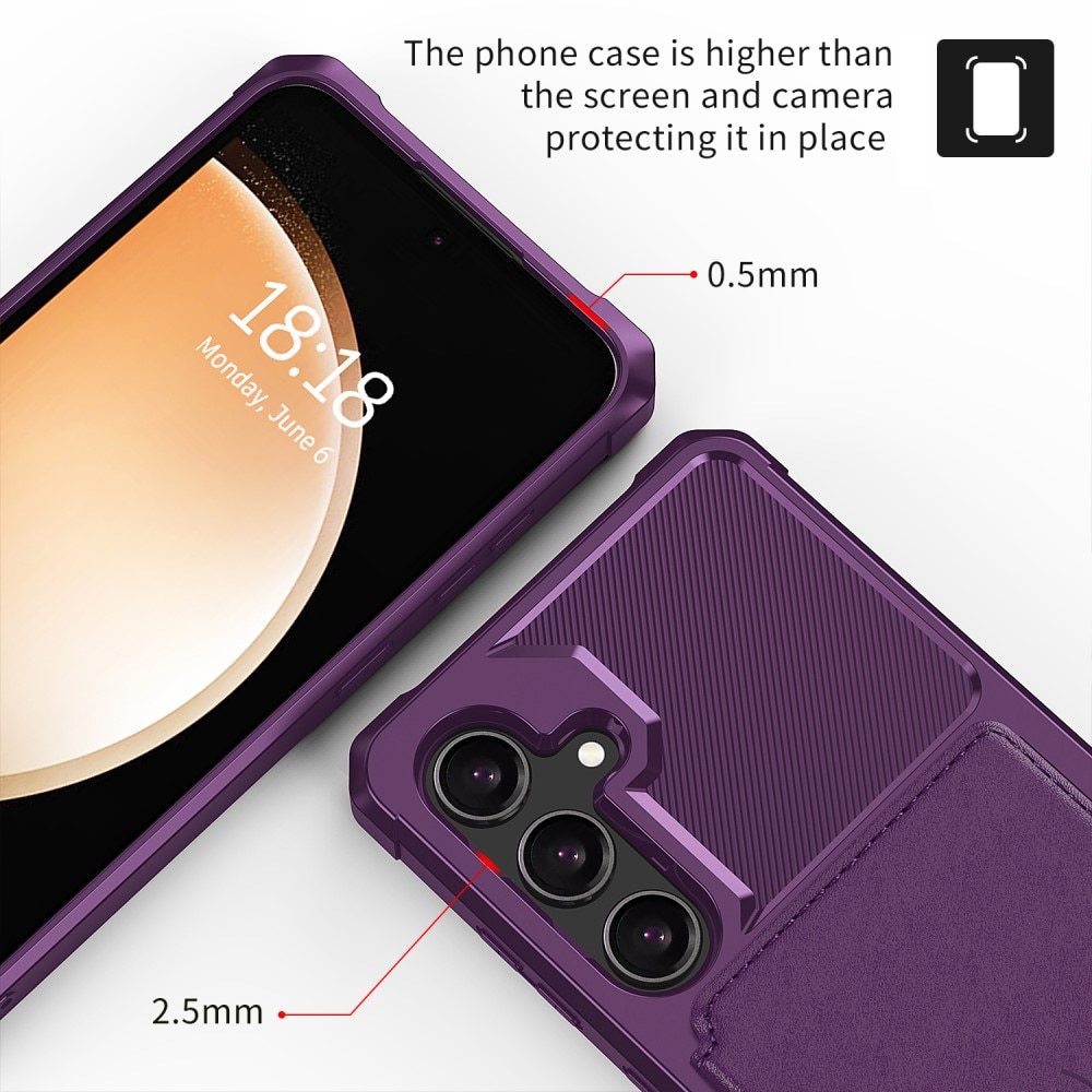 Cover con portacarte Tough Multi-slot Samsung Galaxy S25 Viola