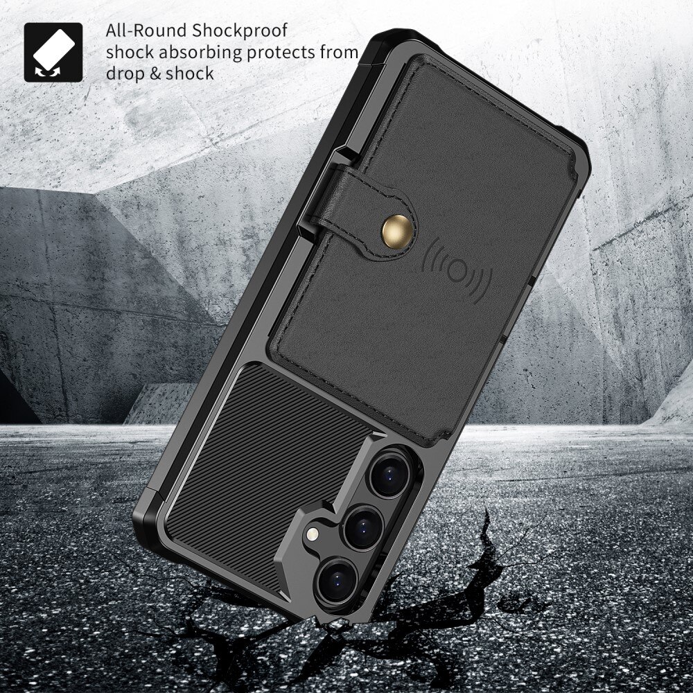 Cover con portacarte Tough Multi-slot Samsung Galaxy S25 Plus Nero