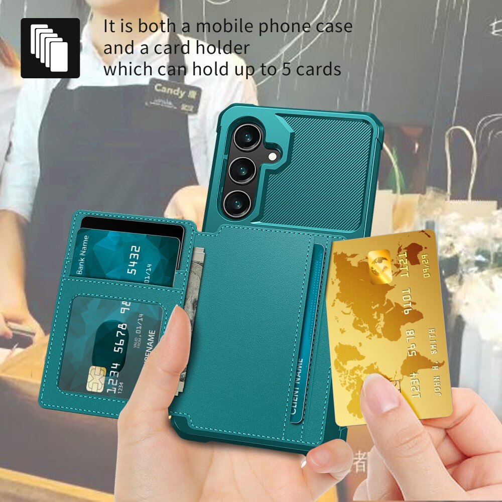 Cover con portacarte Tough Multi-slot Samsung Galaxy S25 Plus Verde