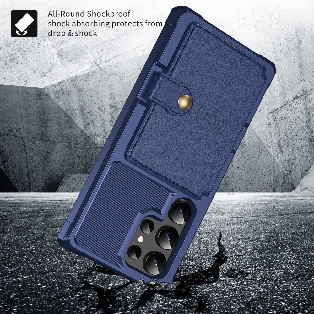 Cover con portacarte Tough Multi-slot Samsung Galaxy S25 Ultra blu