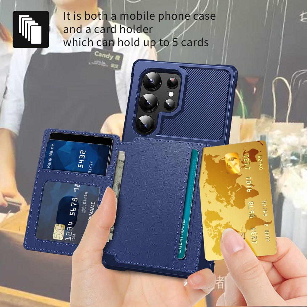 Cover con portacarte Tough Multi-slot Samsung Galaxy S25 Ultra blu