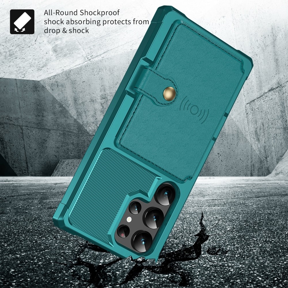 Cover con portacarte Tough Multi-slot Samsung Galaxy S25 Ultra verde