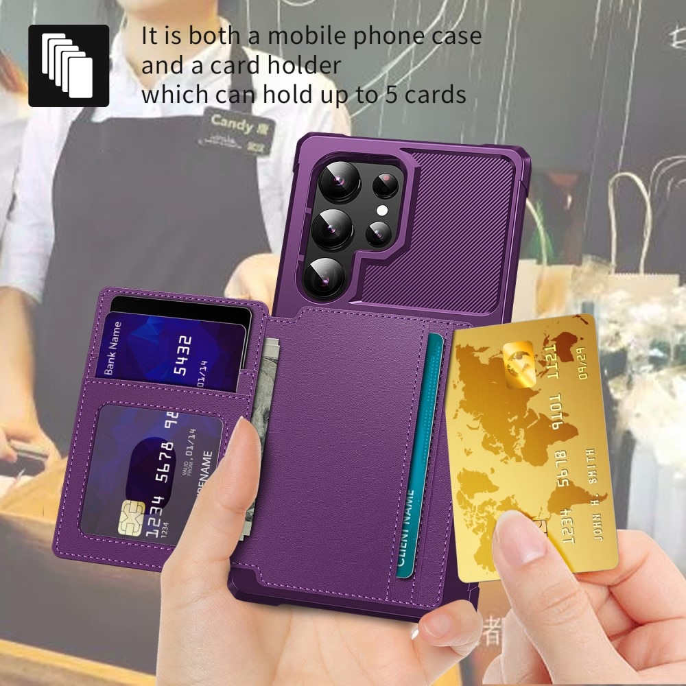 Cover con portacarte Tough Multi-slot Samsung Galaxy S25 Ultra viola