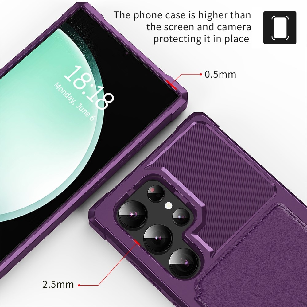 Cover con portacarte Tough Multi-slot Samsung Galaxy S25 Ultra viola