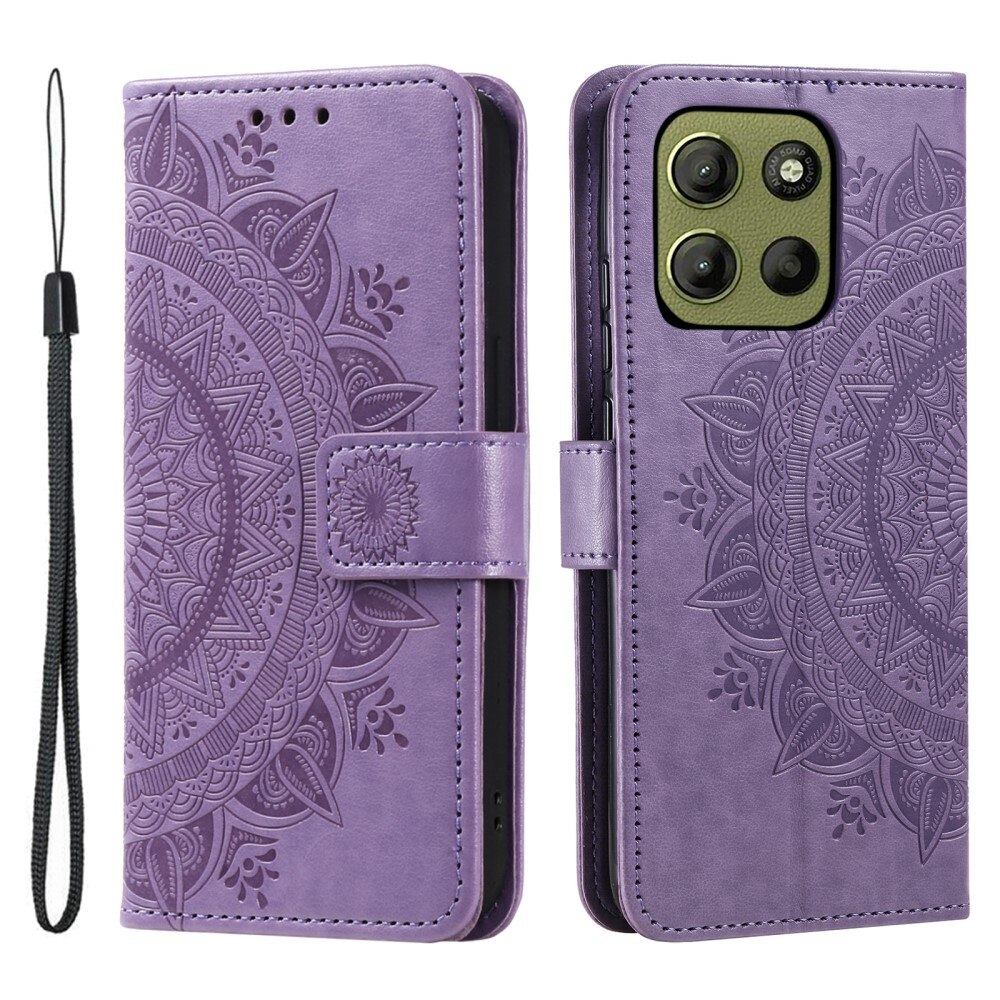 Custodia in pelle Mandala Motorola Moto G15 viola