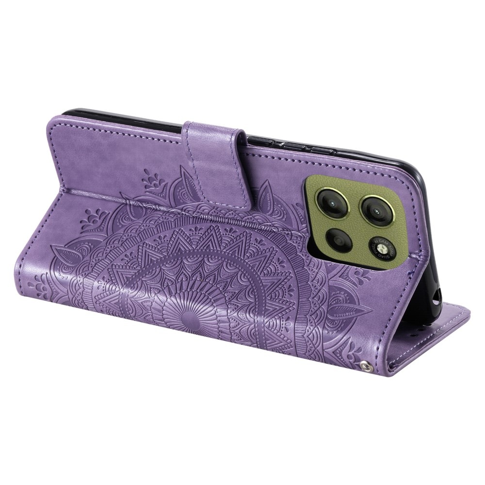 Custodia in pelle Mandala Motorola Moto G15 viola