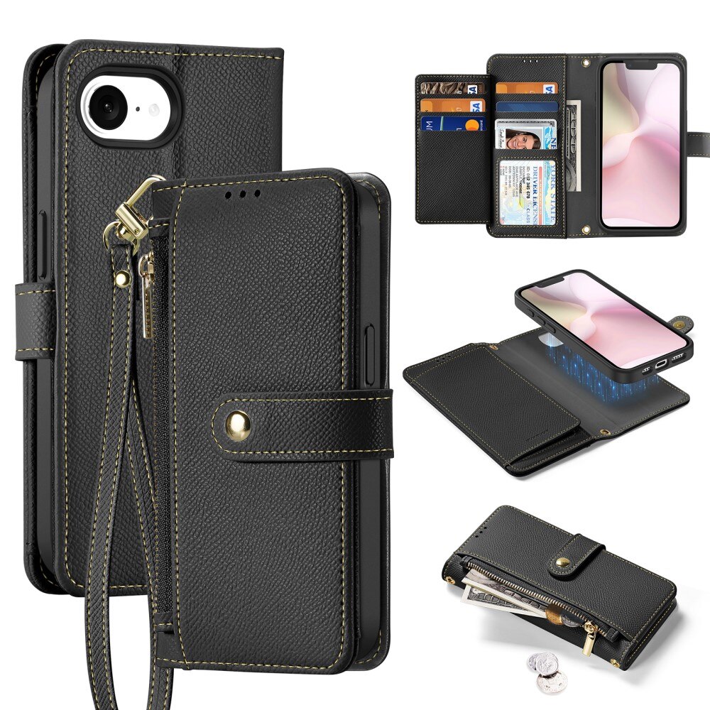 Lawa Series Magnetic Wallet Case iPhone SE 4 Black