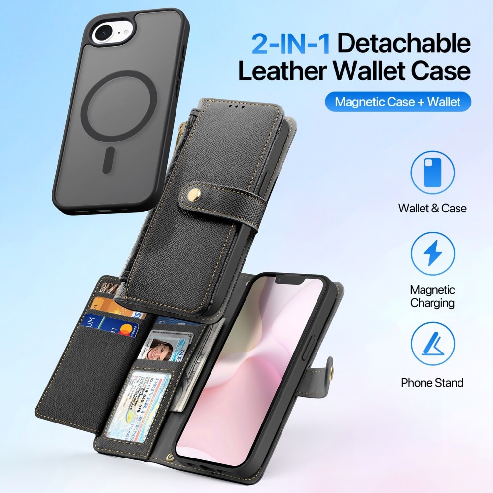 Lawa Series Magnetic Wallet Case iPhone SE 4 Black