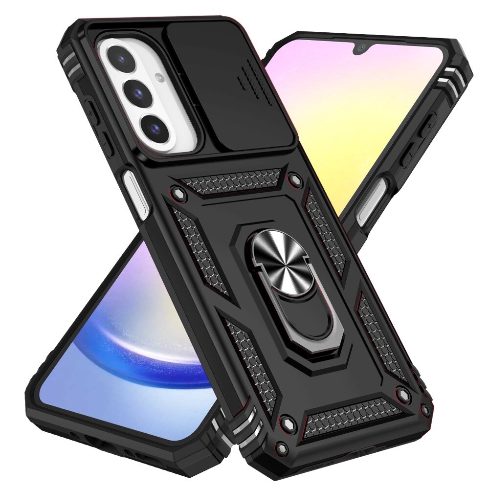 Cover ibride con anello e protezione fotocamera Samsung Galaxy A26 Nero