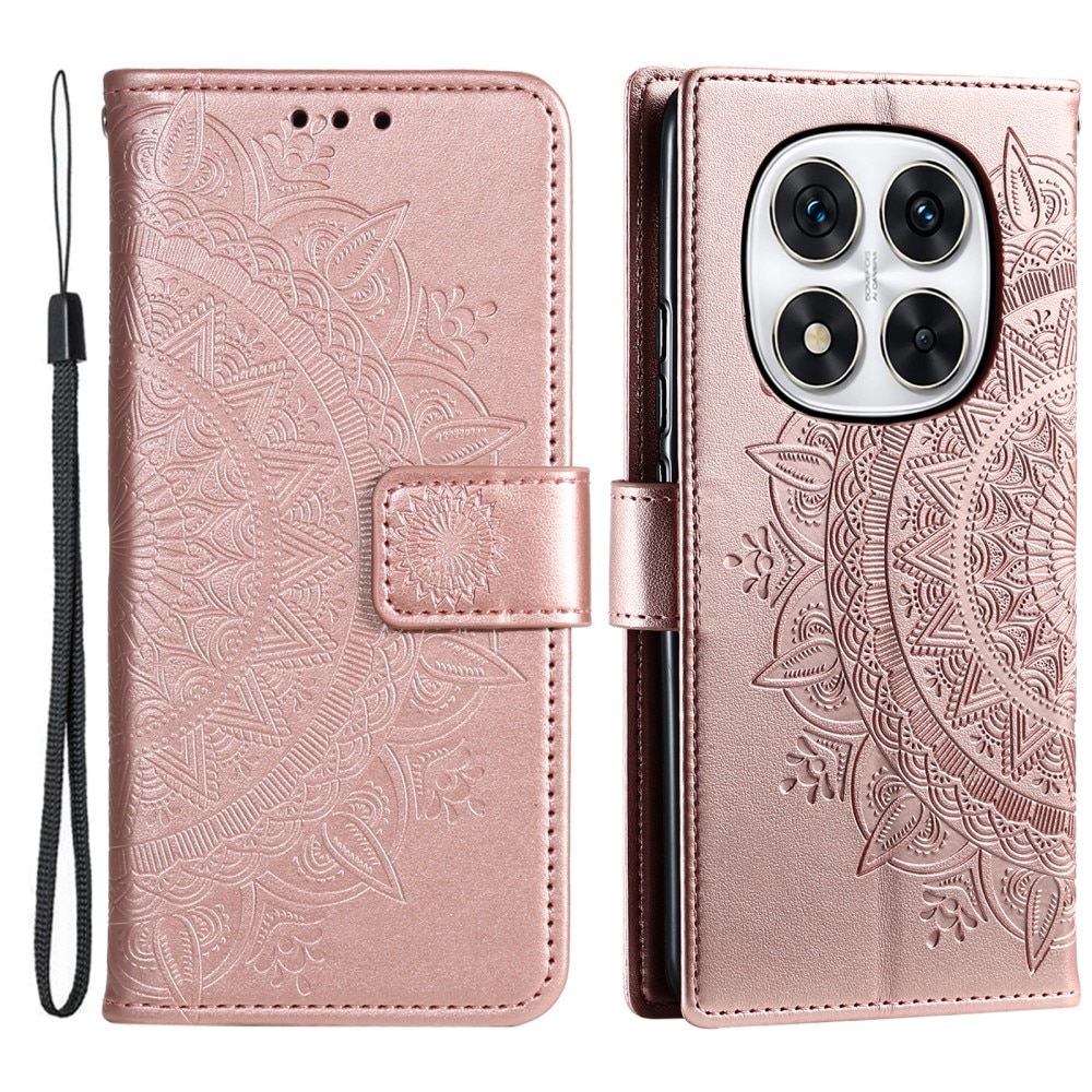 Custodia in pelle Mandala Xiaomi Redmi Note 14 Pro oro rosa