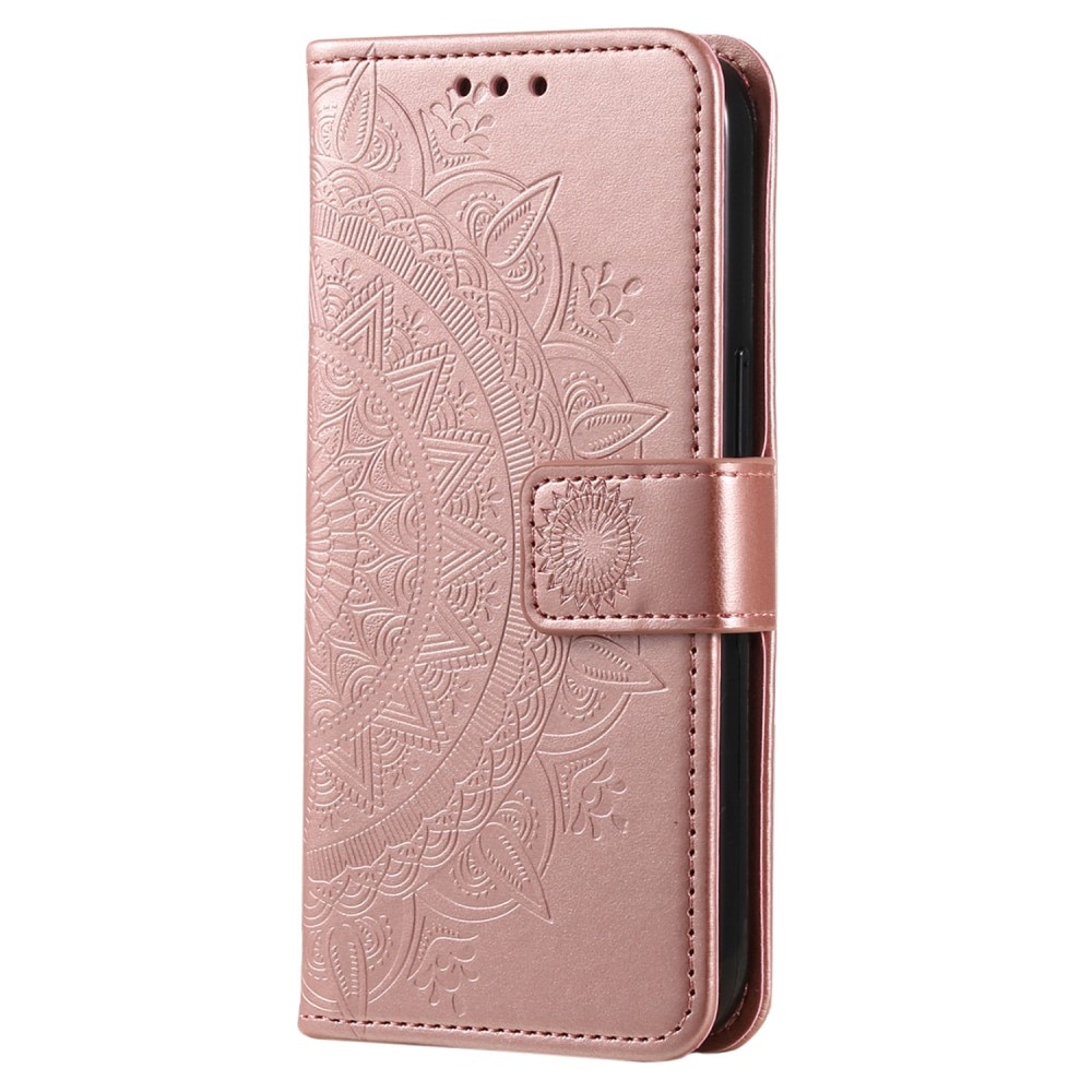 Custodia in pelle Mandala Xiaomi Redmi Note 14 Pro oro rosa