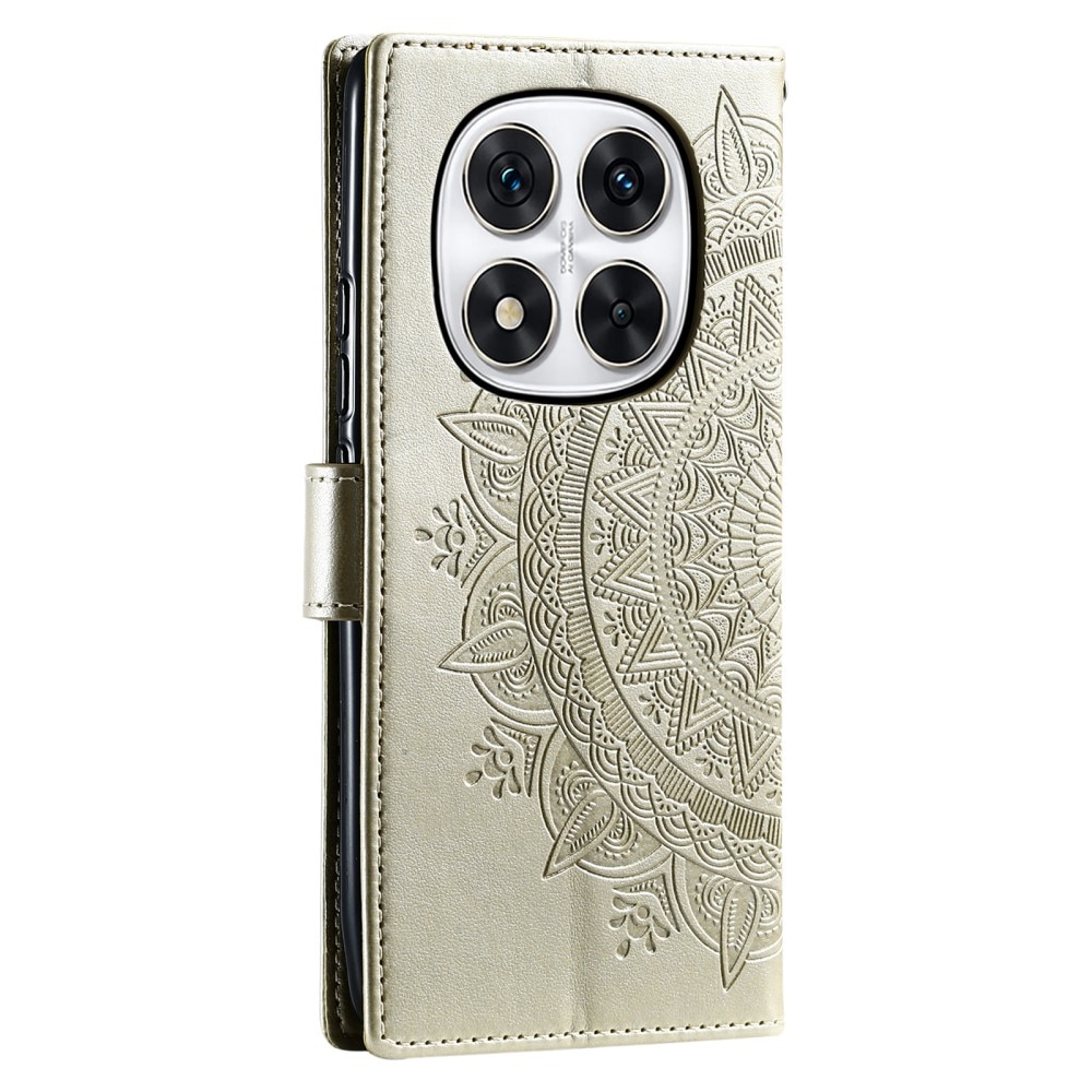 Custodia in pelle Mandala Xiaomi Redmi Note 14 Pro oro