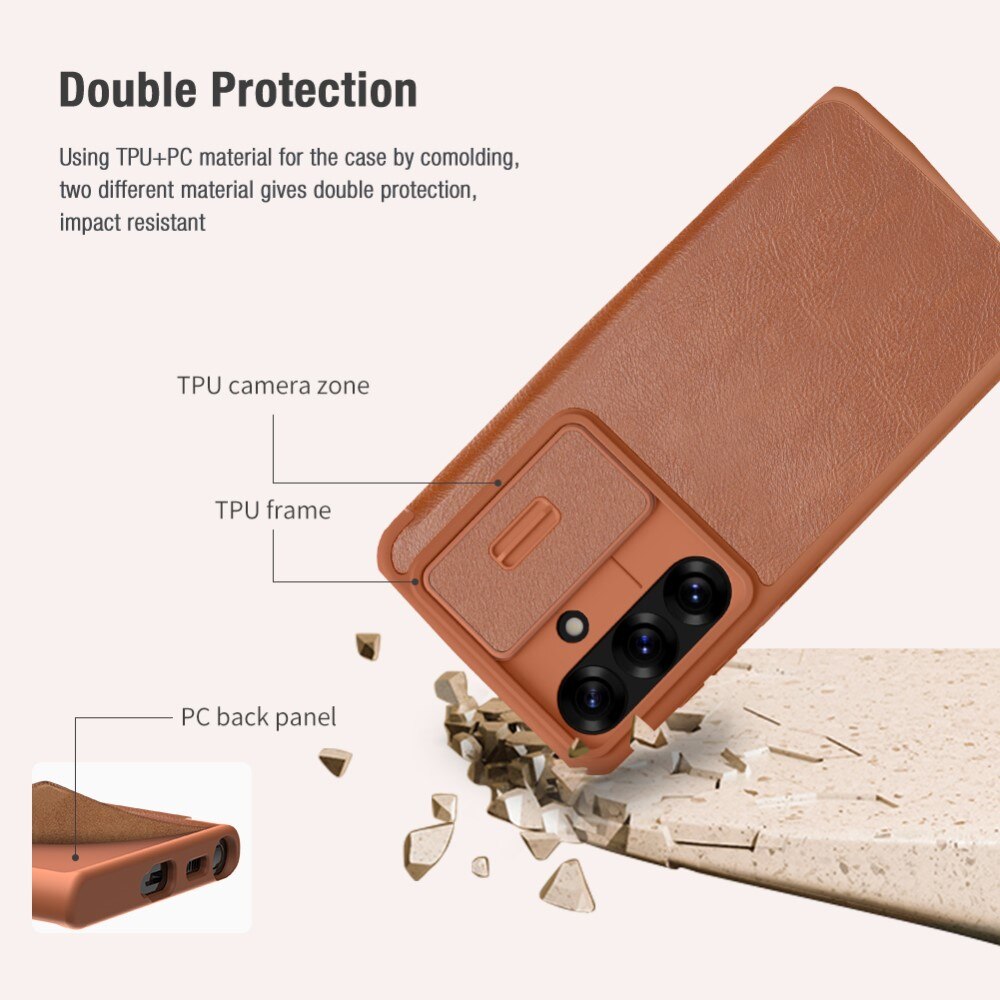 Cover Qin Pro CamShield Samsung Galaxy S25 Brown