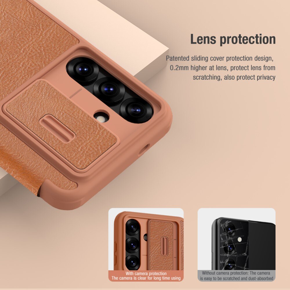 Cover Qin Pro CamShield Samsung Galaxy S25 Brown