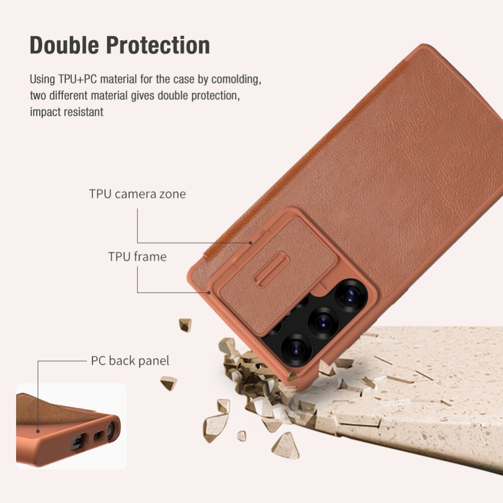 Cover Qin Pro CamShield Samsung Galaxy S25 Ultra Brown