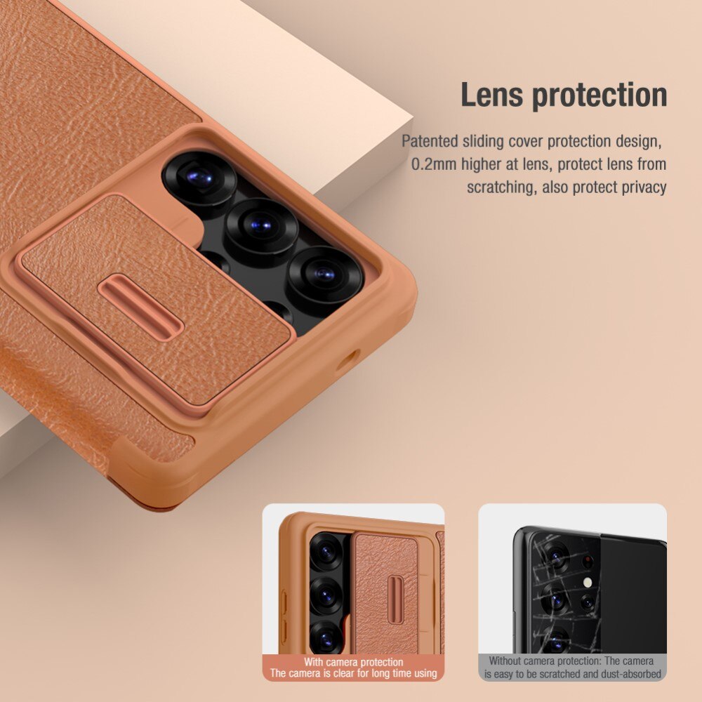 Cover Qin Pro CamShield Samsung Galaxy S25 Ultra Brown