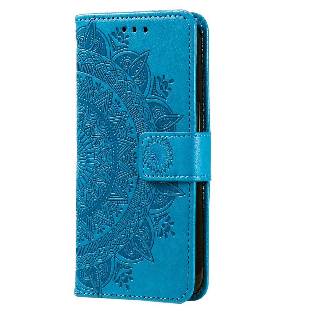 Custodia in pelle Mandala Samsung Galaxy A26 Blu