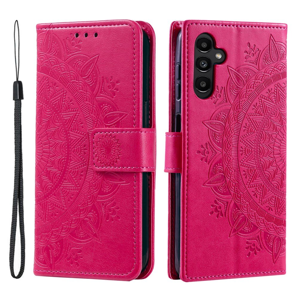 Custodia in pelle Mandala Samsung Galaxy A26 Cerise