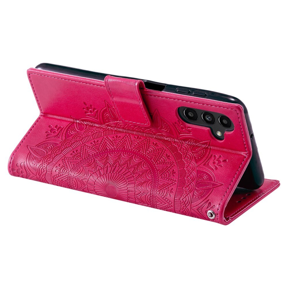 Custodia in pelle Mandala Samsung Galaxy A26 Cerise