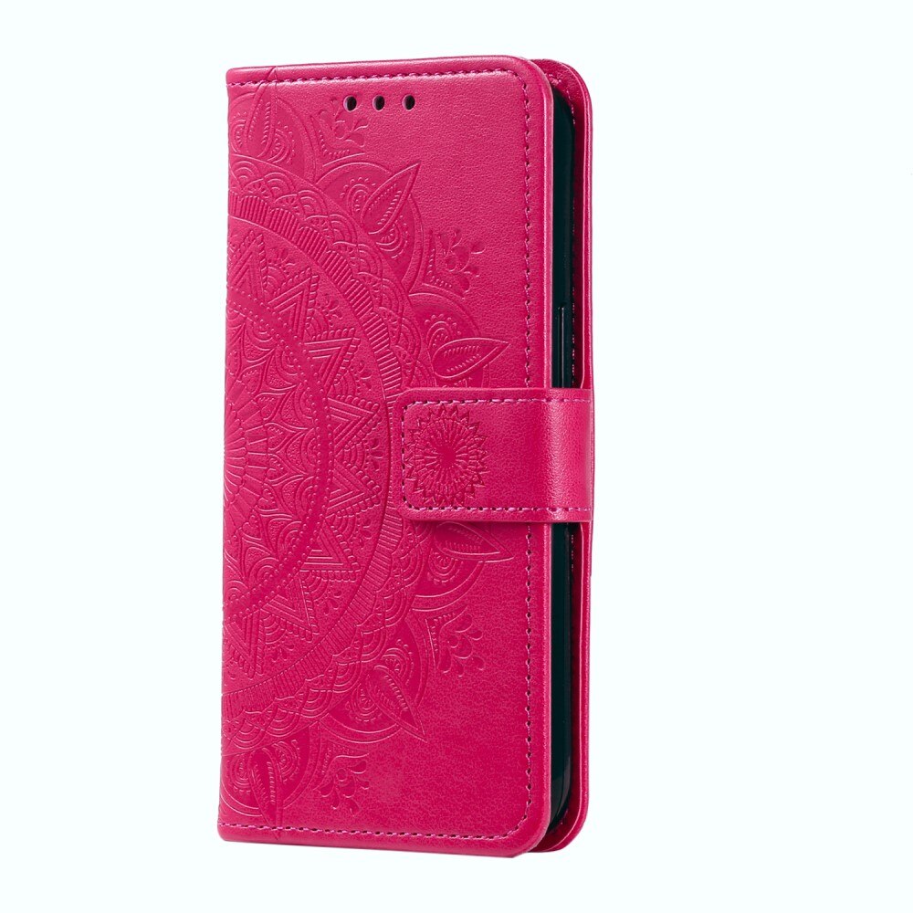 Custodia in pelle Mandala Samsung Galaxy A26 Cerise