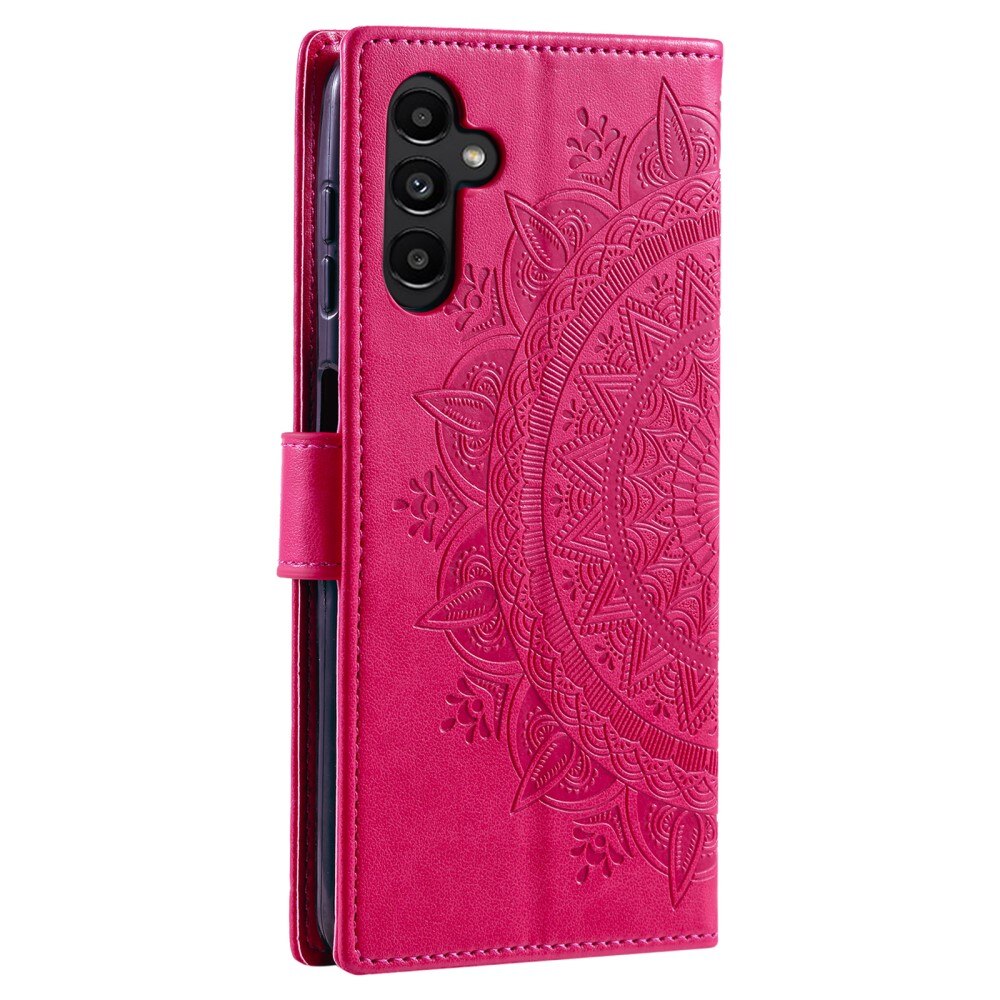 Custodia in pelle Mandala Samsung Galaxy A26 Cerise