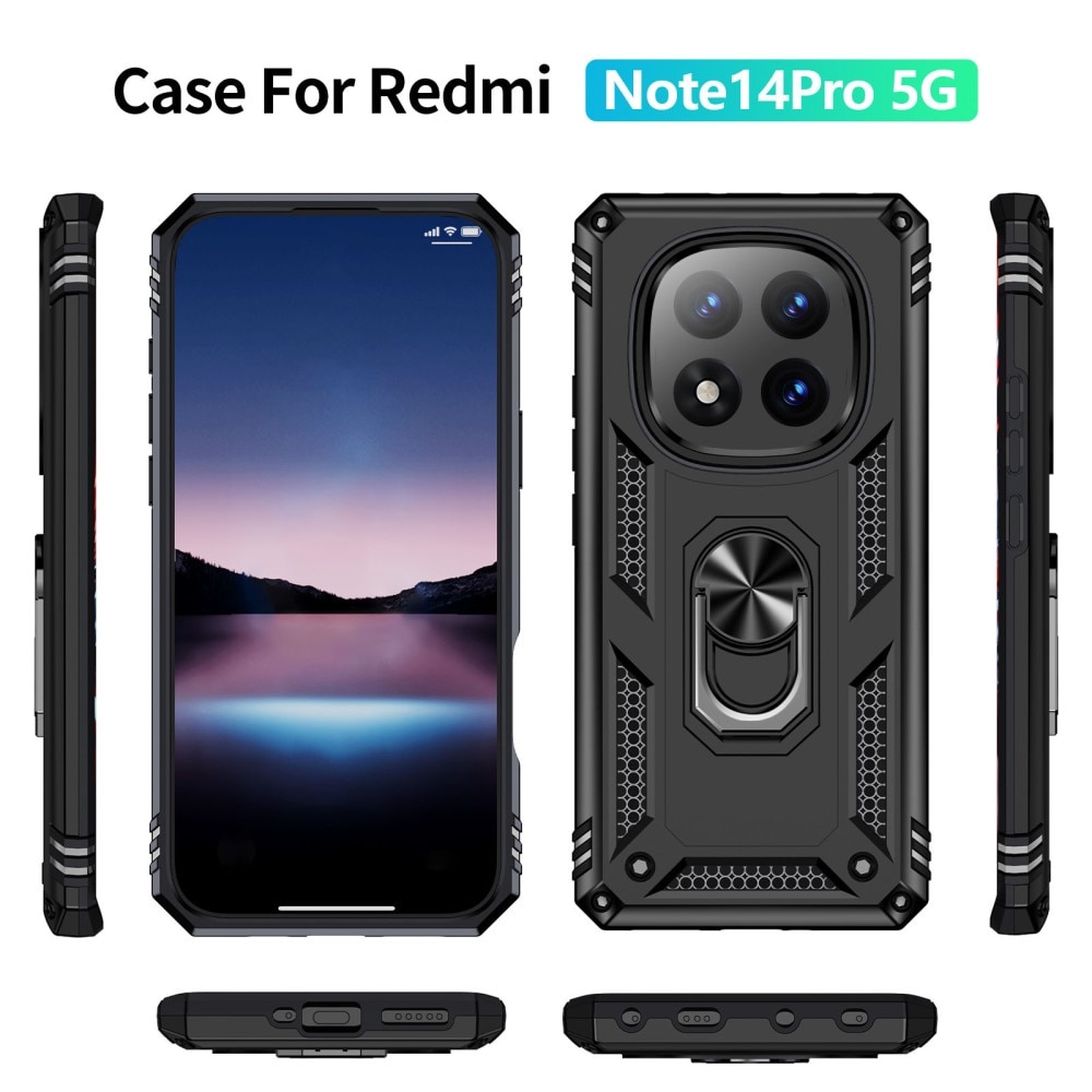 Cover ibride con anello Xiaomi Redmi Note 14 Pro nero