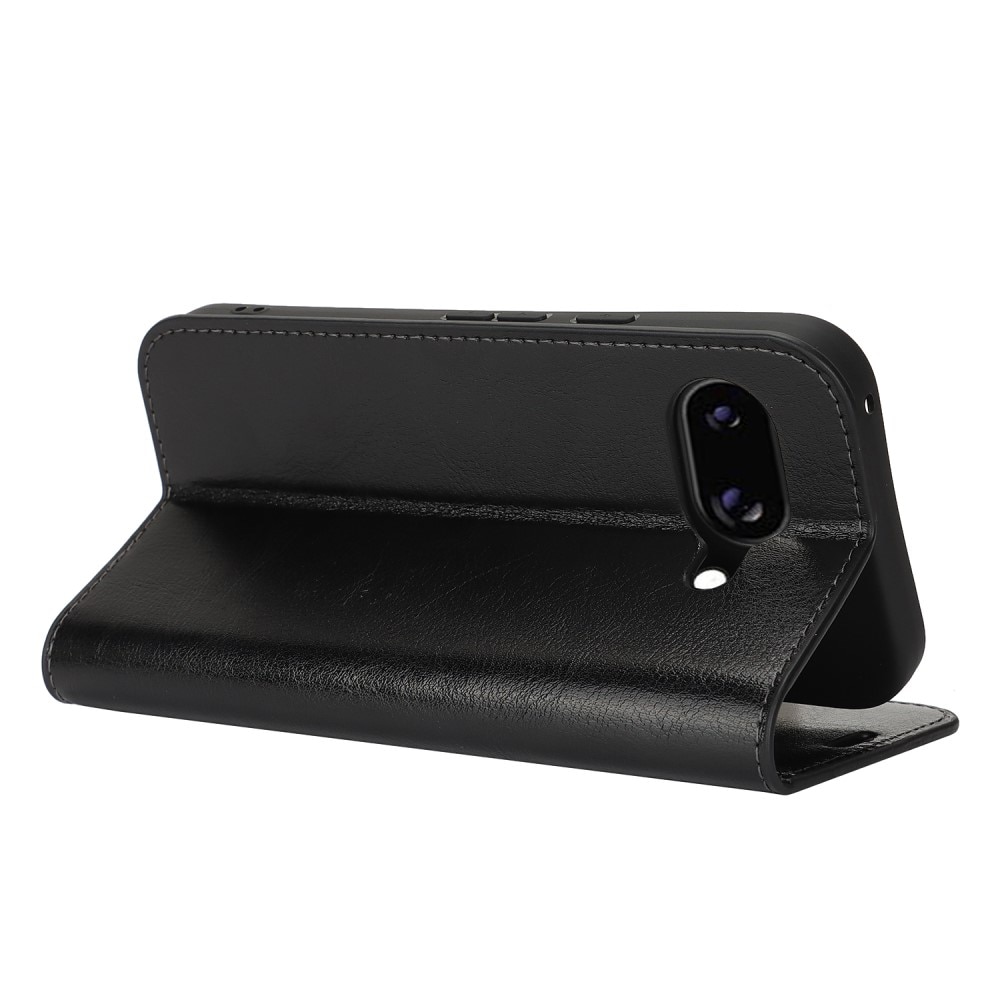 Cover Portafoglio in vera pelle Google Pixel 9a Nero