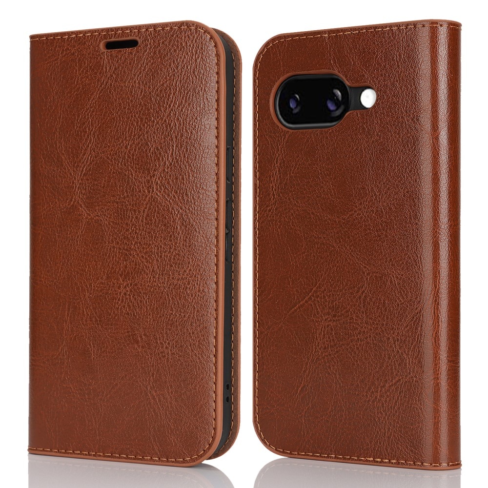 Cover Portafoglio in vera pelle Google Pixel 9a Marrone