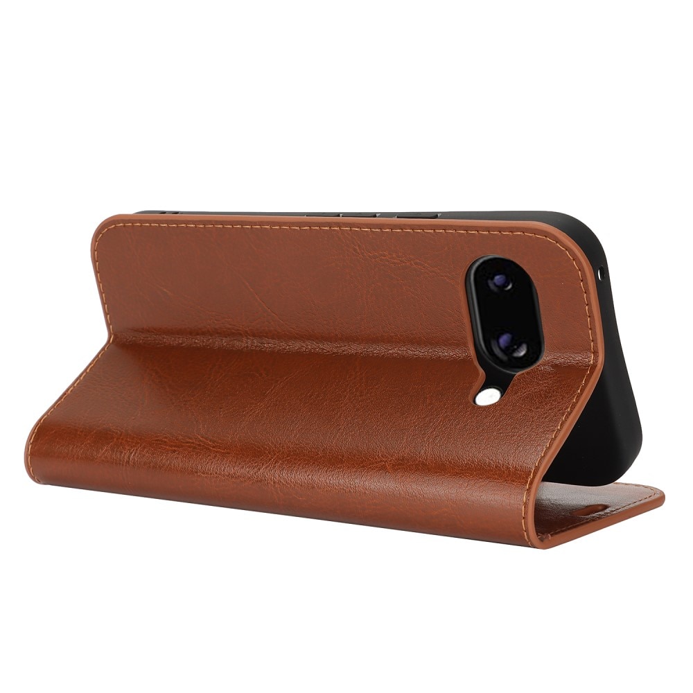 Cover Portafoglio in vera pelle Google Pixel 9a Marrone