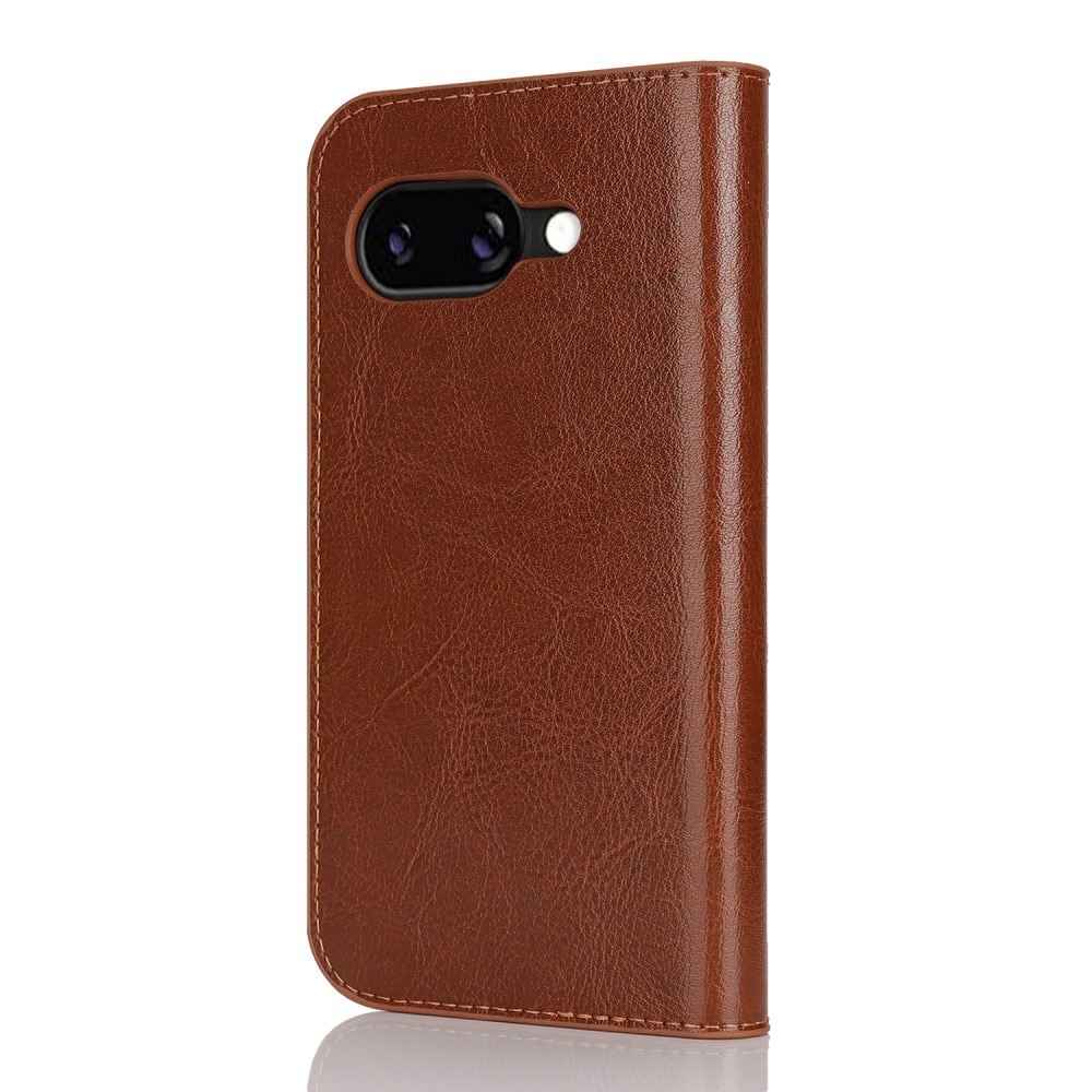 Cover Portafoglio in vera pelle Google Pixel 9a Marrone