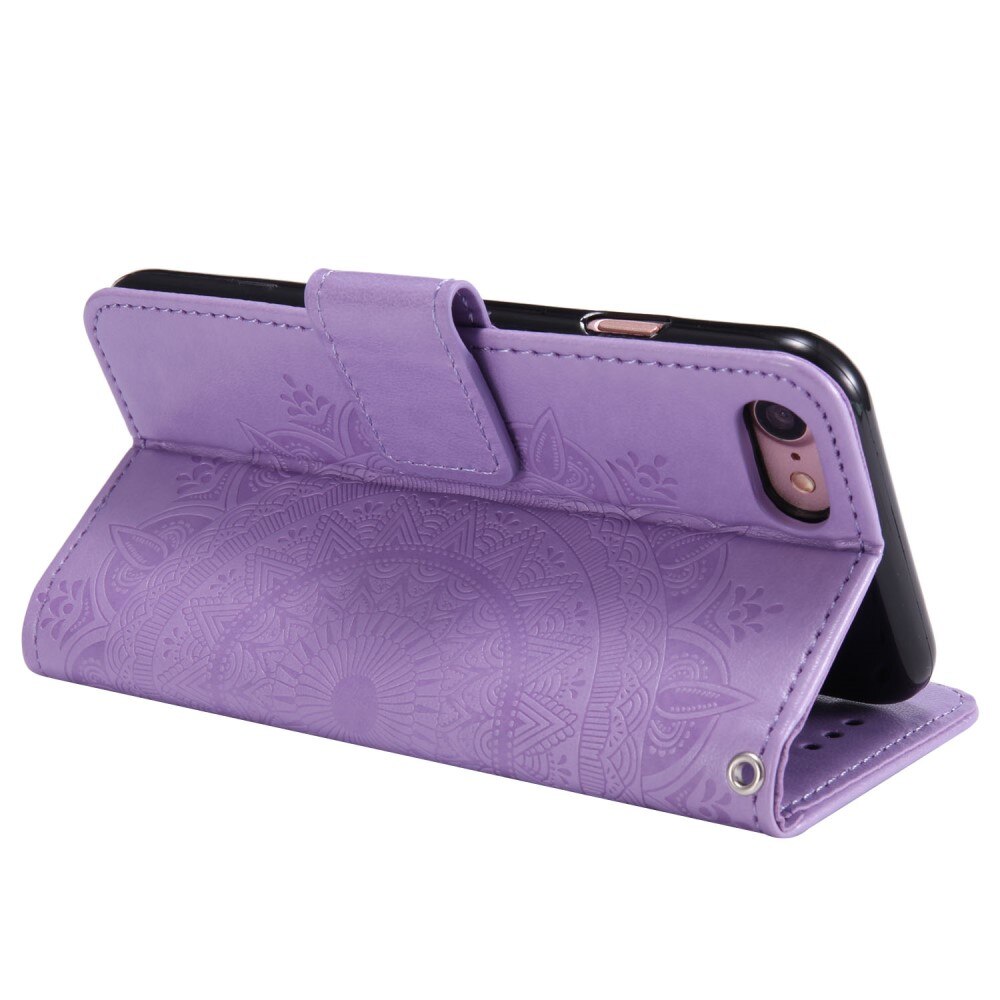 Custodia in pelle Mandala iPhone 16e viola