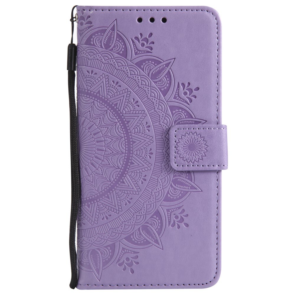 Custodia in pelle Mandala iPhone 16e viola