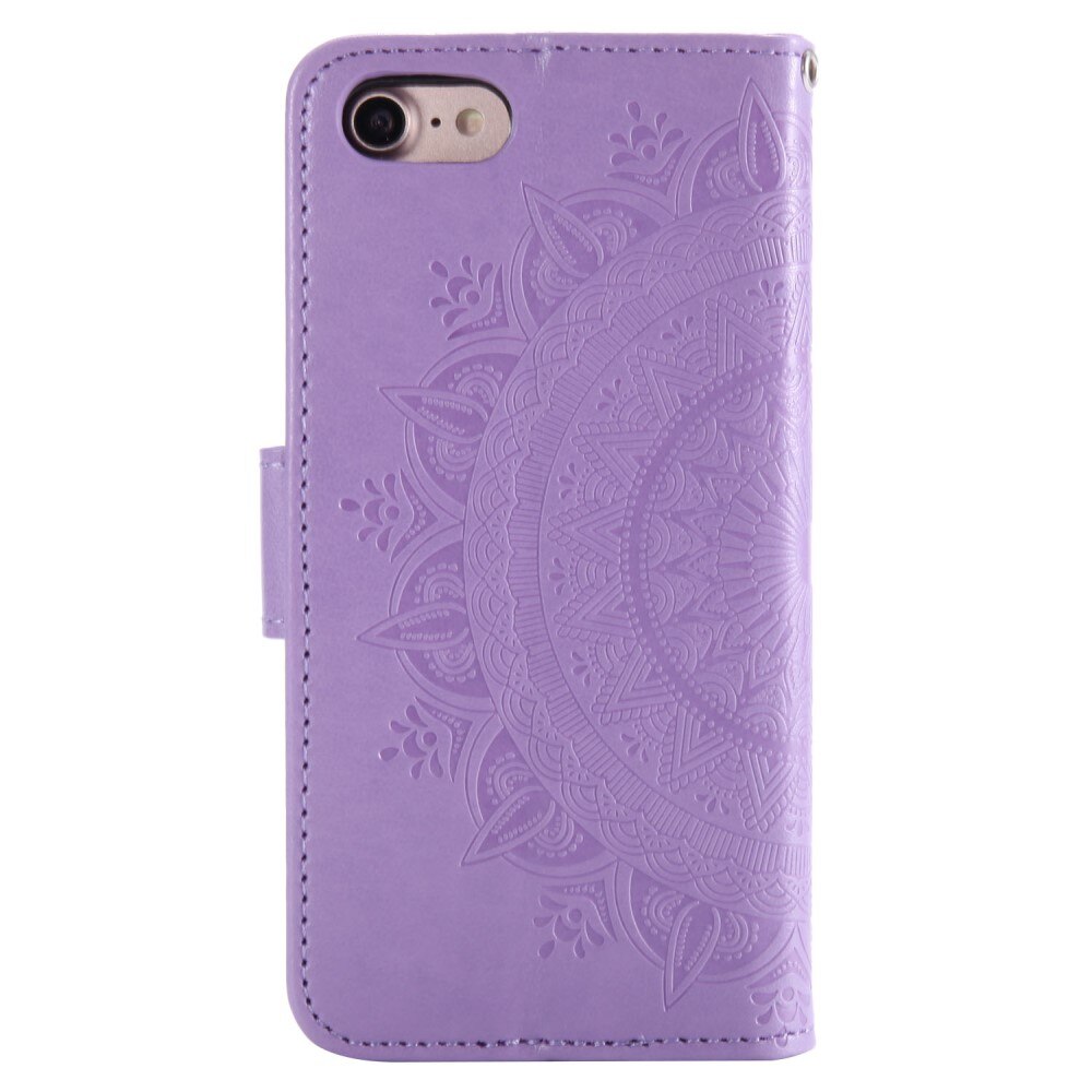 Custodia in pelle Mandala iPhone 16e viola