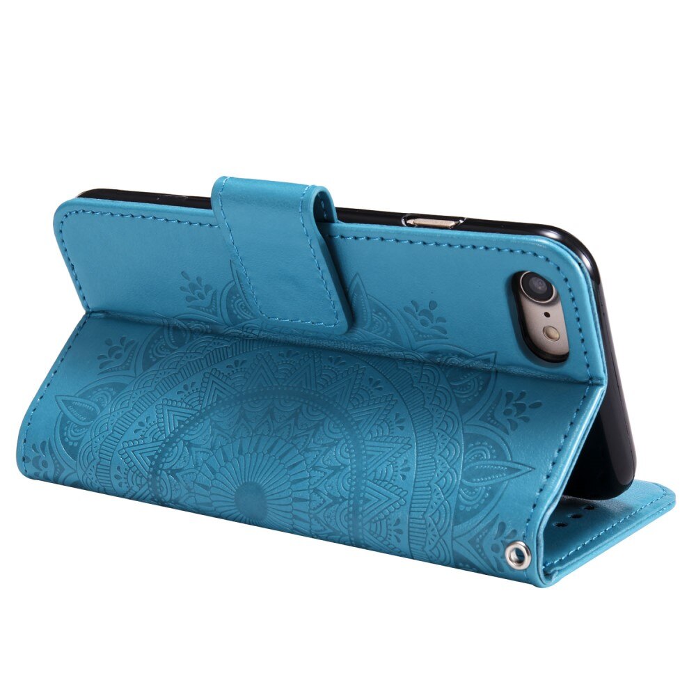 Custodia in pelle Mandala iPhone 16e Blu