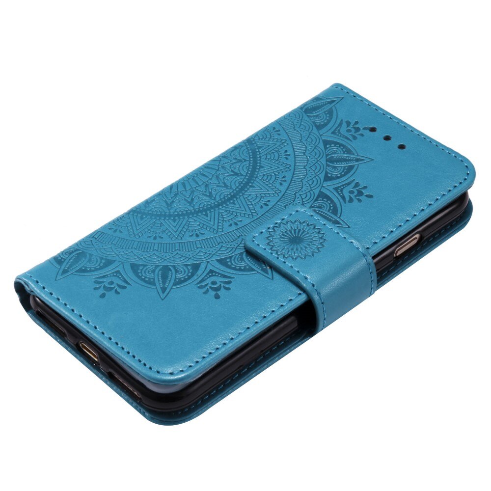 Custodia in pelle Mandala iPhone 16e Blu